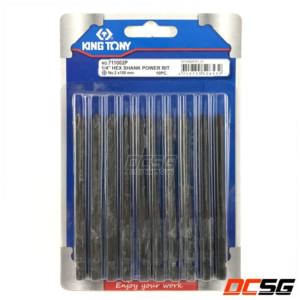 Mũi vít bake 1 đầu PH2x100mm Kingtony 711002P (1 mũi)