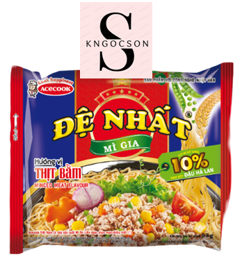 Combo 5 gói Mì Đệ nhất thịt bằm, lẩu thái , hoành thánh tôm, Mikochi Acecook 76G