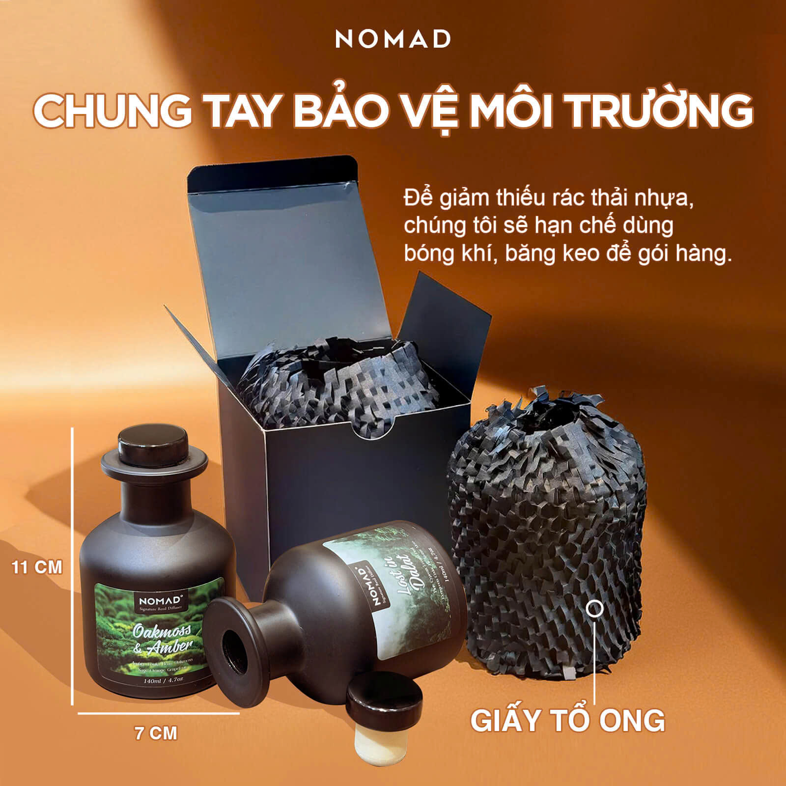 Bộ Tán Hương Que Mây Nomad Reed Diffuser 140ml - Rosa Damascena