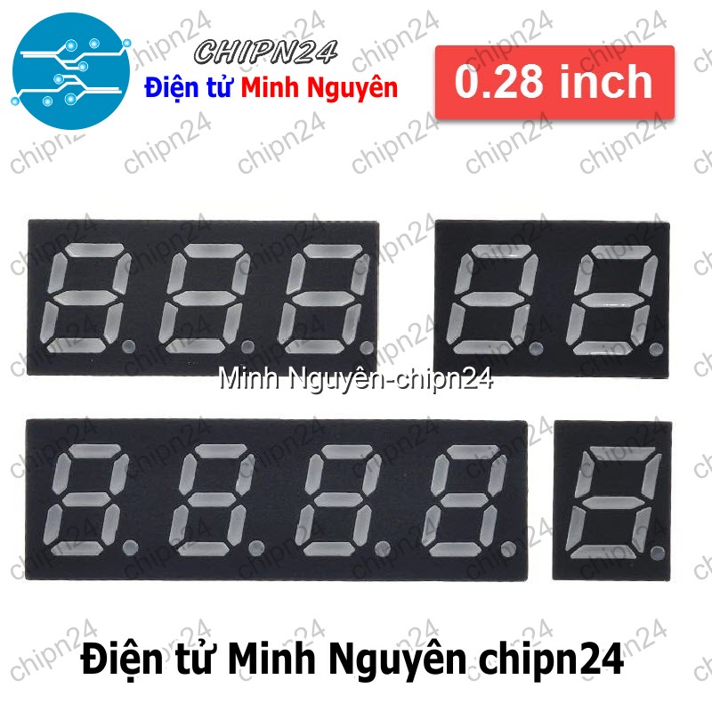 Led 7 Đoạn 0.28 inch Sáng Đỏ (1/2/3/4 Số Âm/Dương chung)- [Chọn Loại] - HHH.00200