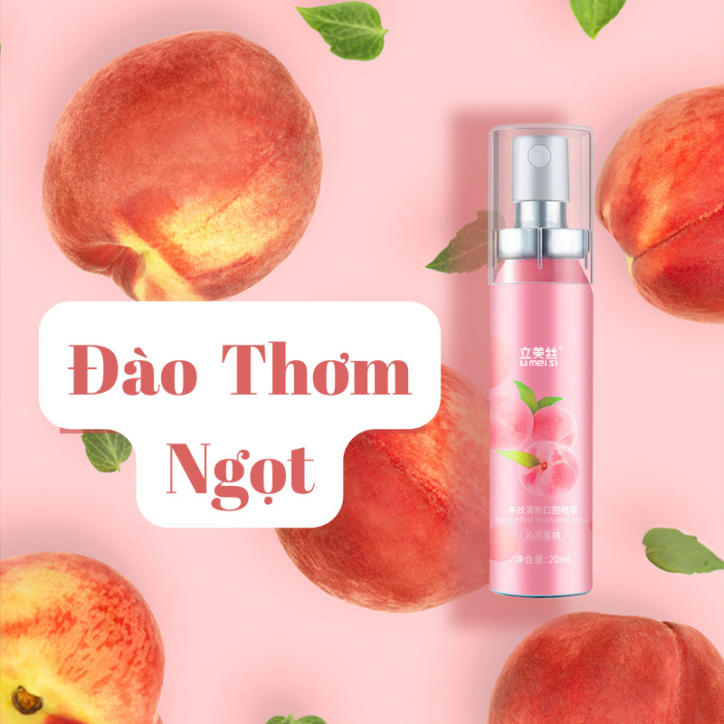 Xịt Thơm Miệng HEYXI 20ml Hương Bạc Hà & Đào