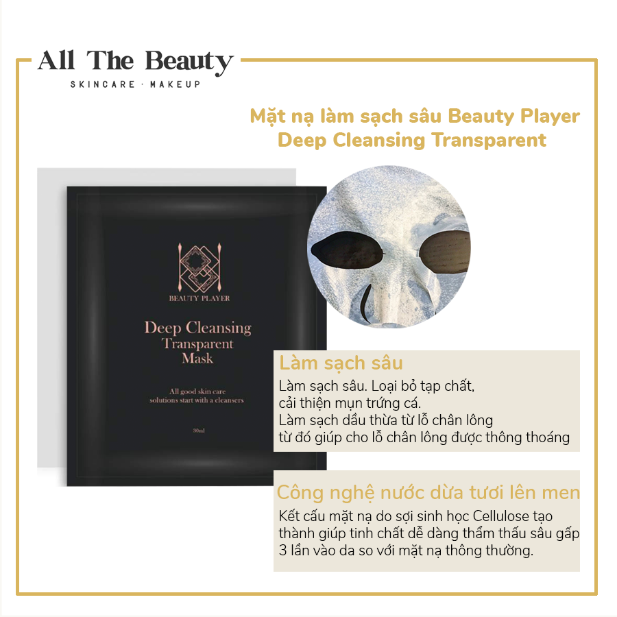 [HCM][HOT] Mặt nạ làm sạch sâu Beauty Player (Đen)