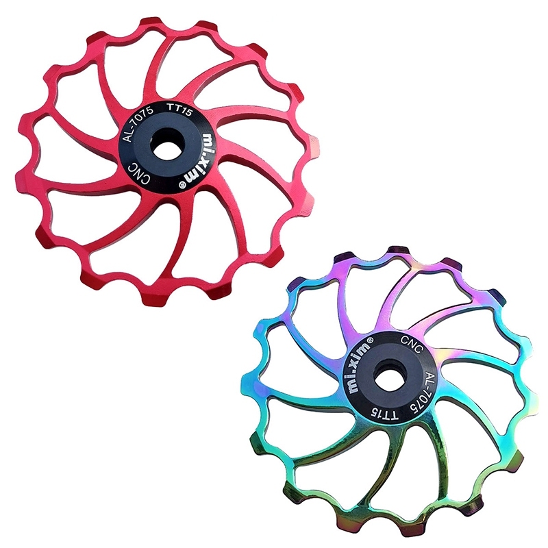 Mua Mi.Xim 2 Pcs Bike Pulley 15T Aluminum Jockey Wheel Bike Guide Roller for MTB Road Bike Folding Bike, Red & Colorful