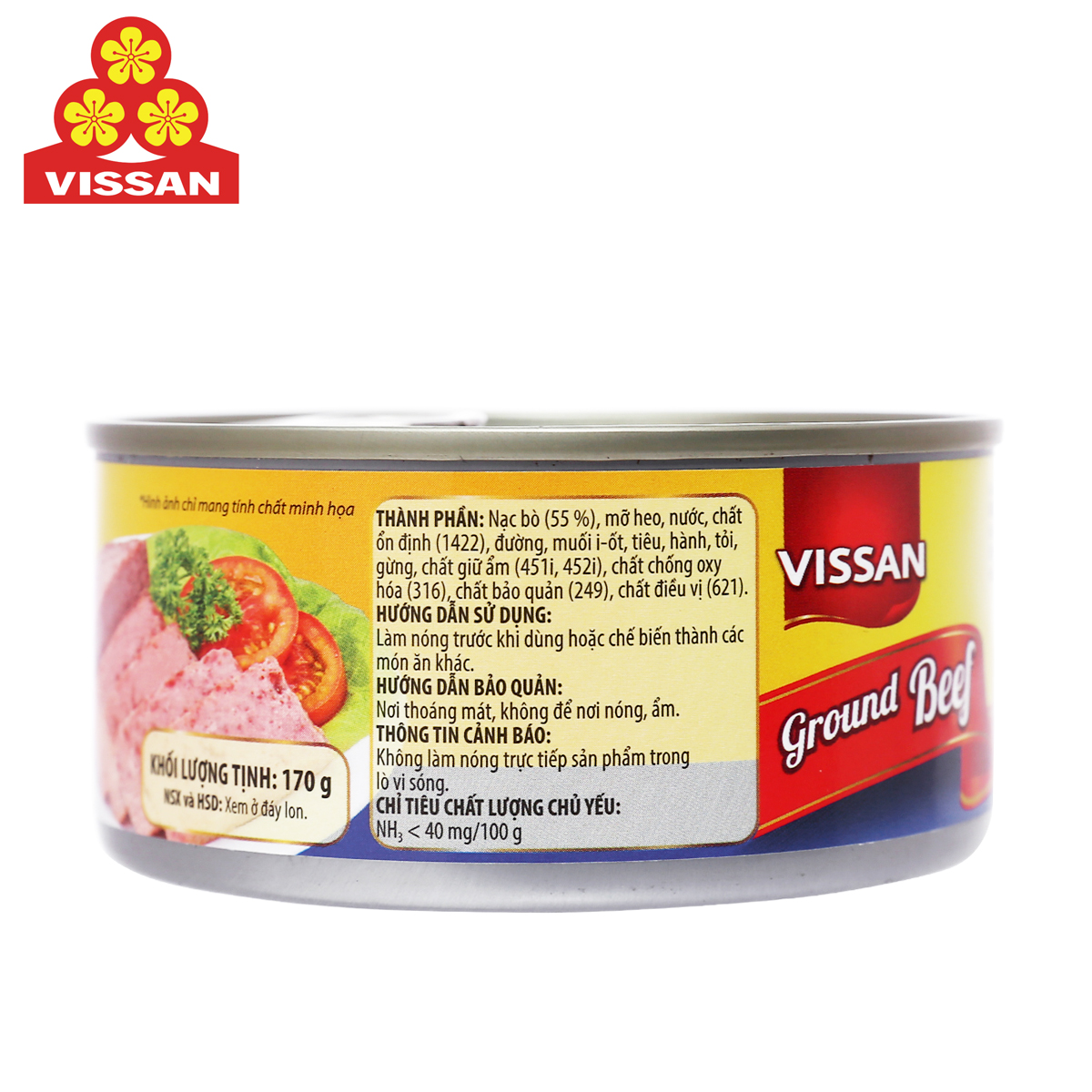 THỊT BÒ XAY GROUND BEEF VISSAN 170 GRAM