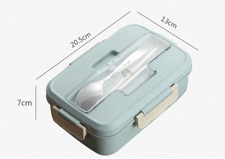 [HOT] Hộp đựng cơm lúa mạch 3 ngăn - tặng kèm thìa và đũa inox