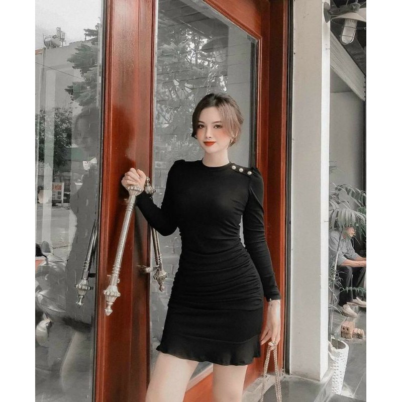 [HCM]ĐẦM BODY ĐUÔI CÁ NÚT VAI