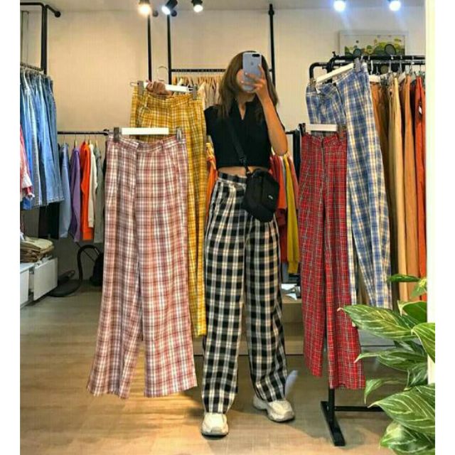 QUẦN KẺ ỐNG SUÔNG_ CẠP KHÓA XMTH