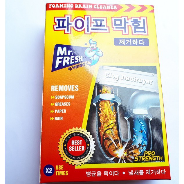 Hộp 2 Gói Bột Thông Cống Mr Fresh Hàn Quốc 100g