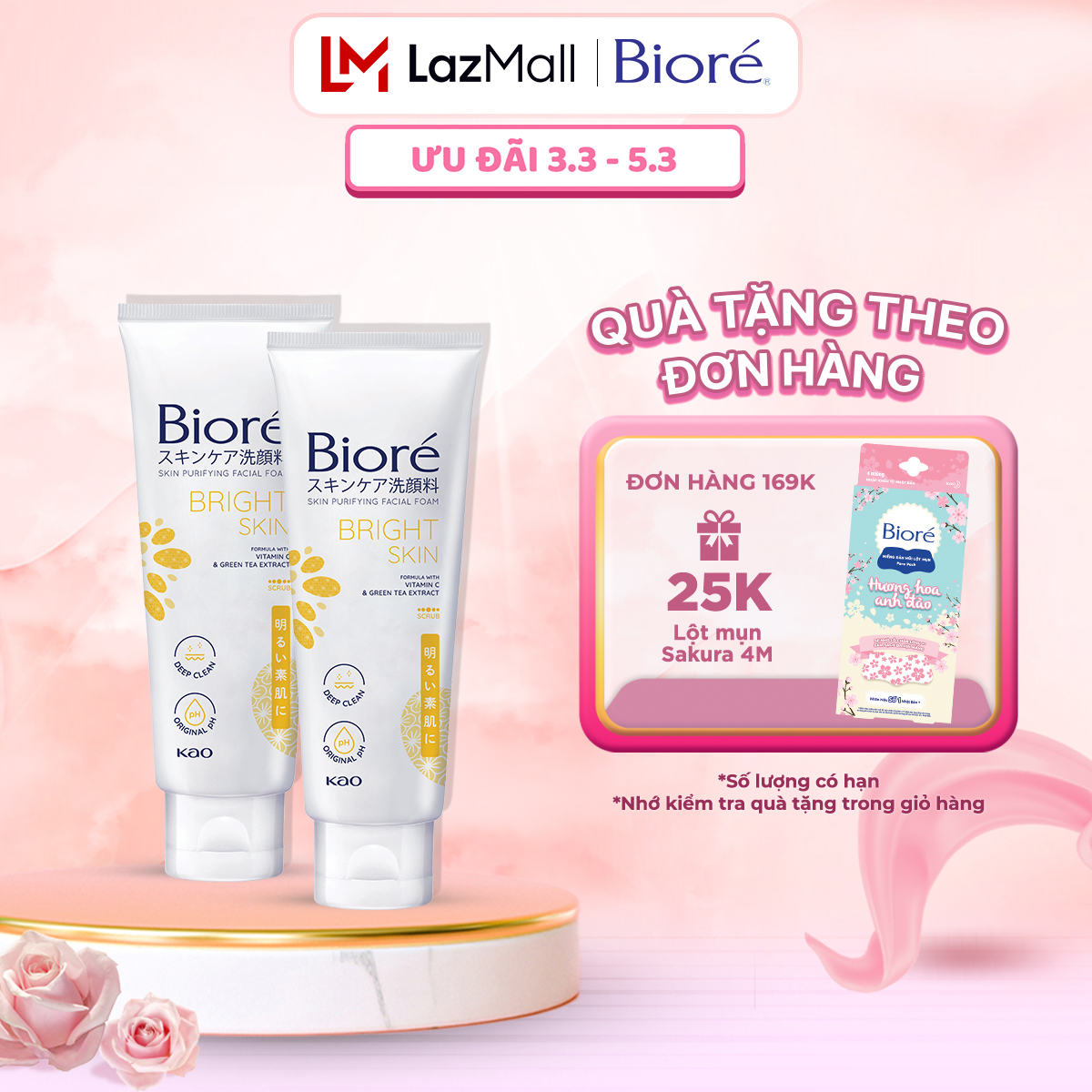 Combo 2 Biore Sữa rửa mặt 100 g