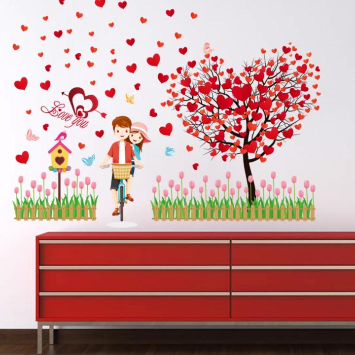 Decal dán tường LOVING TREE Sticker Tranh Dán Tường - Decal dán tường cây xanh ,Decal dán tường hoa lá