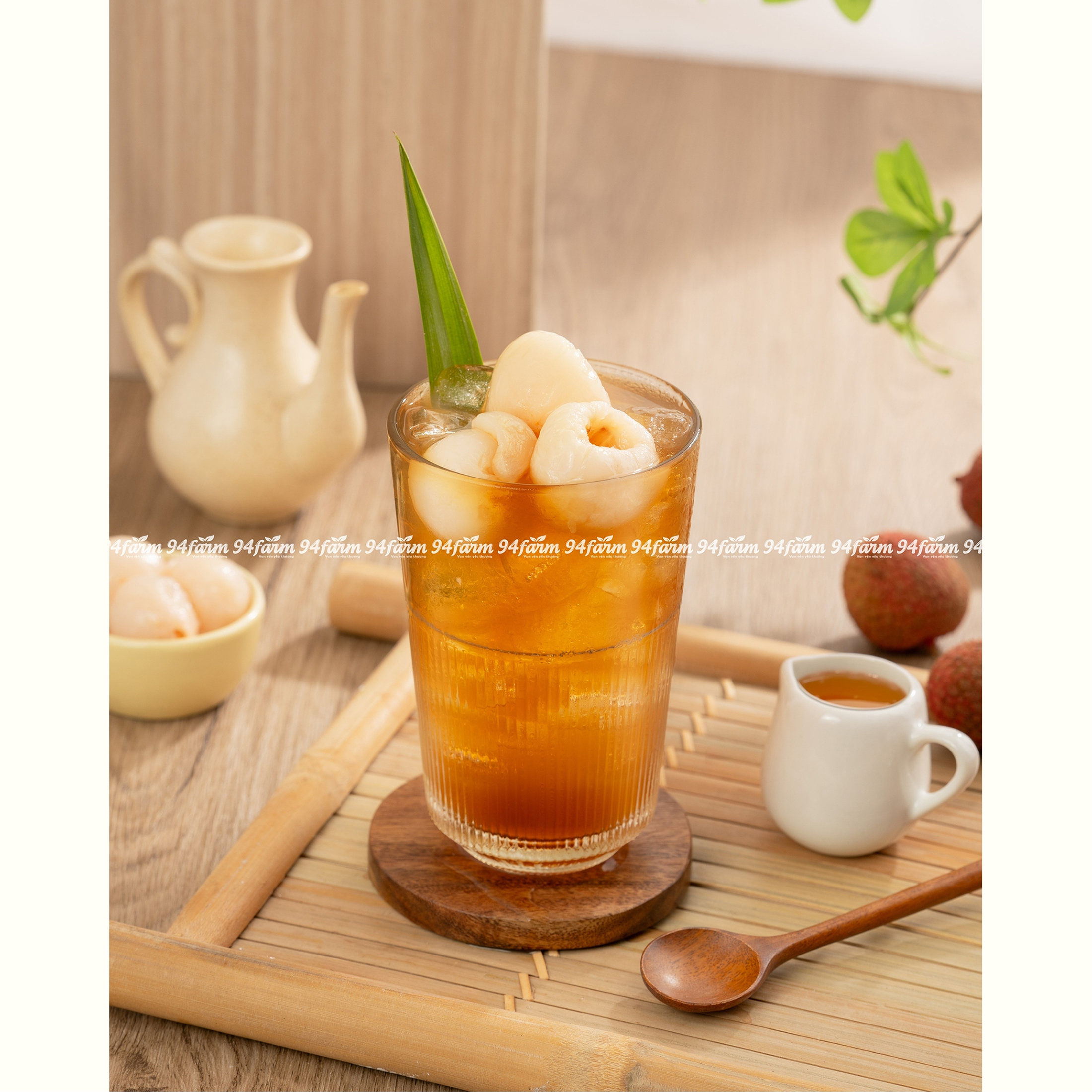 Set Trà Đào, Trà Vải 94Farm Pha 20 ly