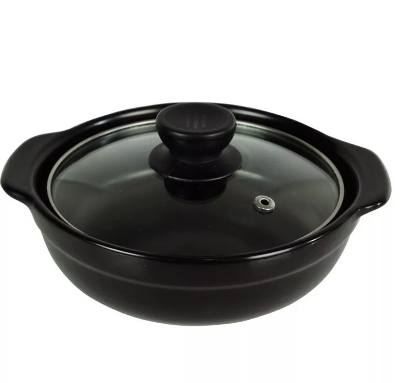 Nồi đất 6 inch nắp kiếng (18.5 x 16.5 x 6cm)