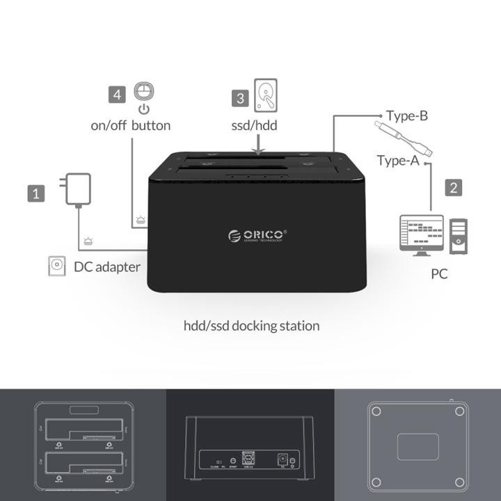 Dock ổ cứng SATA USB3.0 Orico 6228US3 - DK10