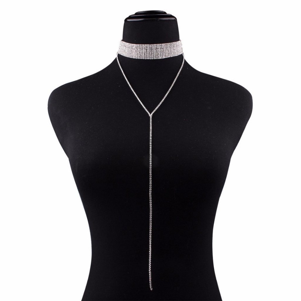 Choker đính đá Dây chuyền đá 2 lớp lấp lánh dự tiệc Trang sức Ciao Amor - S0899