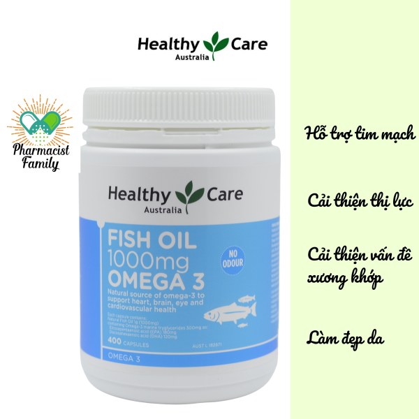 Healthy Care Fish Oil 1000Mg Omega 3 [Hàng Úc], 400 Viên nhập khẩu