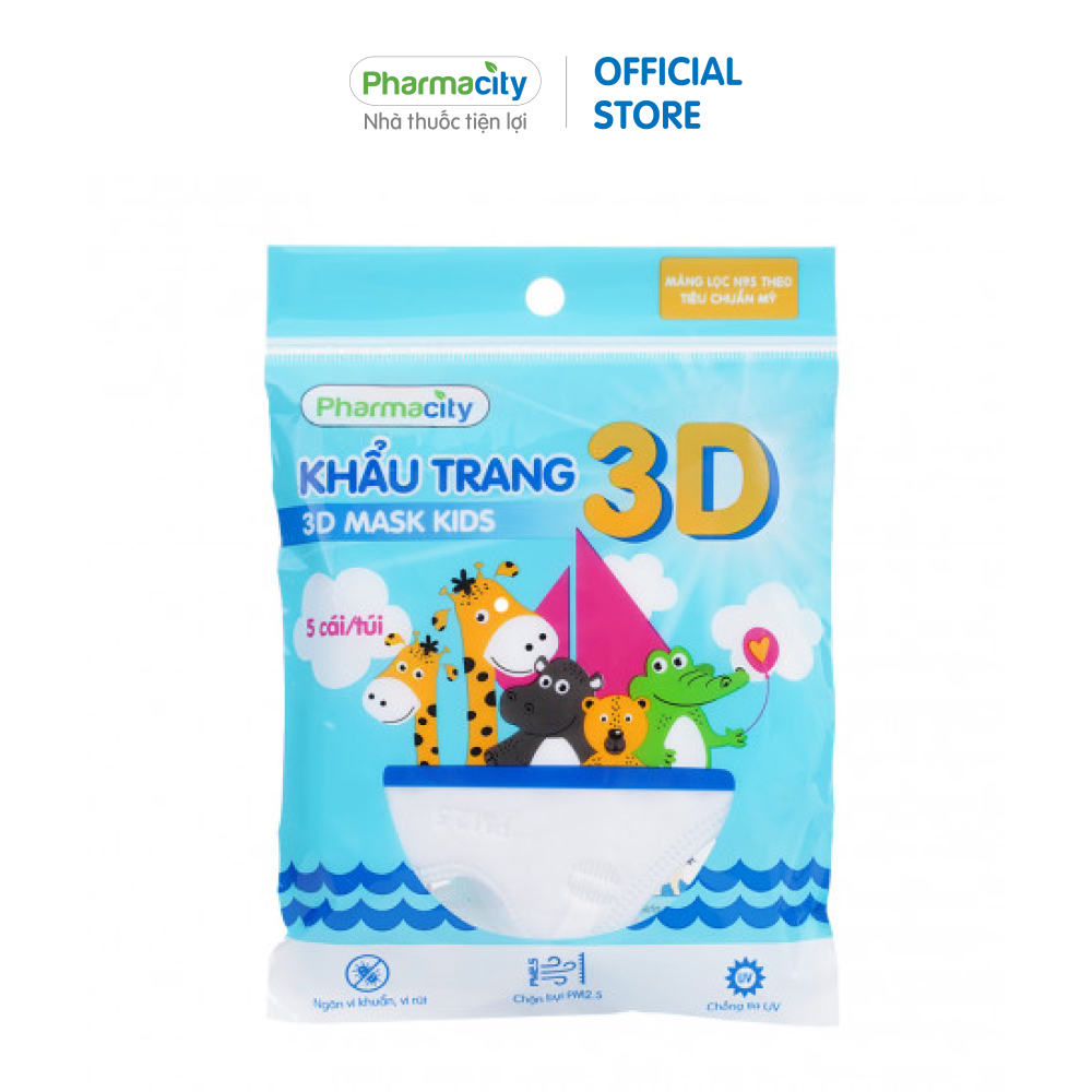 Khẩu trang 3D trẻ em Pharmacity