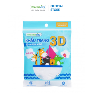 Khẩu trang 3D trẻ em Pharmacity Gói 5 cái HÀNG LÂM THỊNH thumbnail