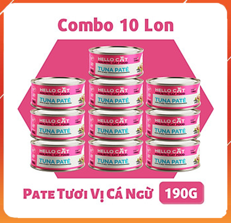 Combo 10 hộp Pate Hello Cat 190g