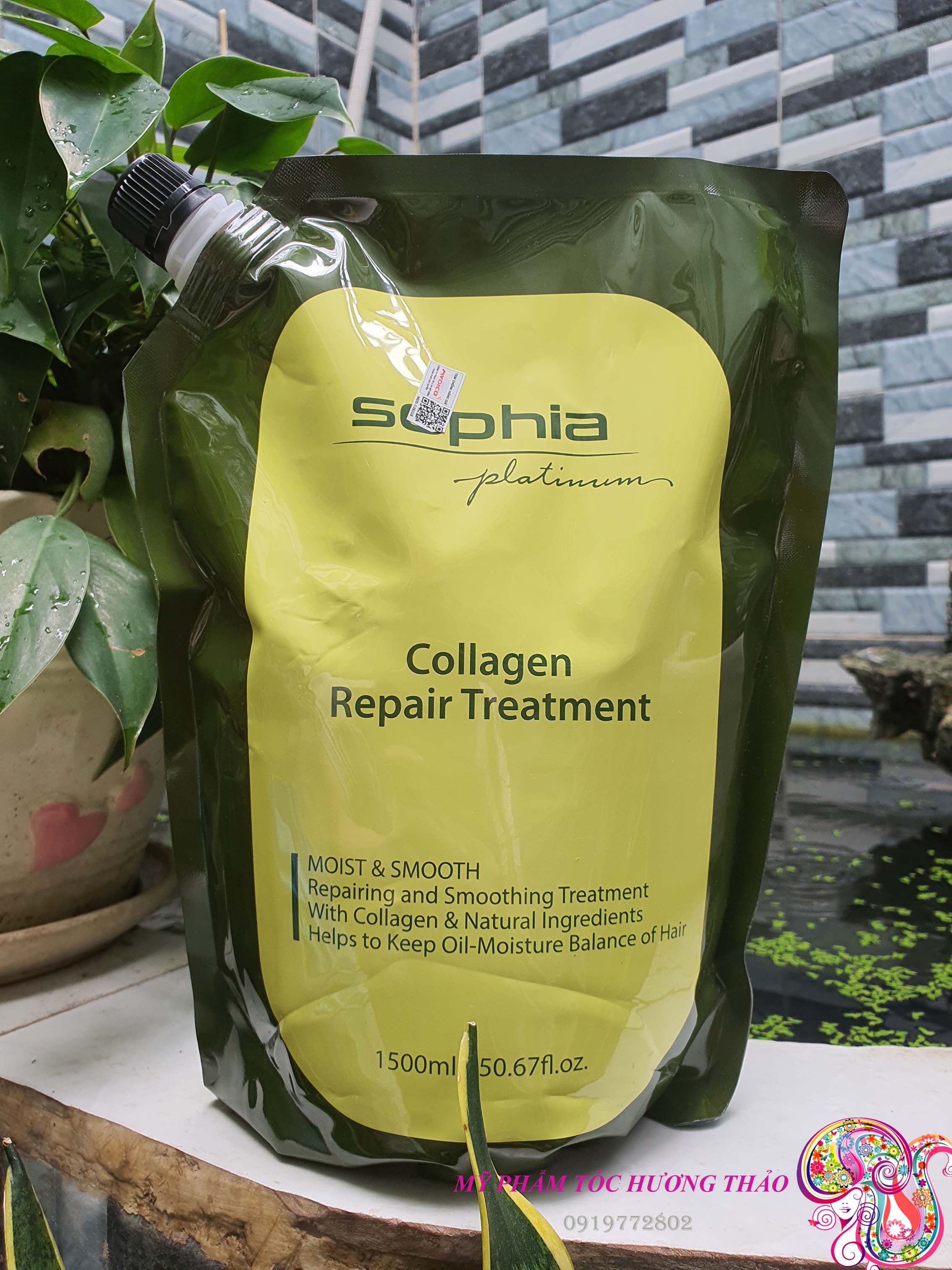 Dầu hấp ủ tóc Sophia Platinum Collagen Repair Treatment 1500ml
