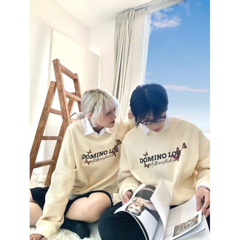 Áo Sweater nỉ họa tiết  tình yêu (trong luong tu 40kg den 65kg)