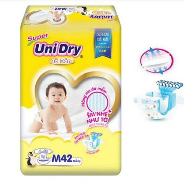 Combo 2 bịt tã dán Unidry mẫu mơi S48_ M42 _ L38 _ XL34 miếng