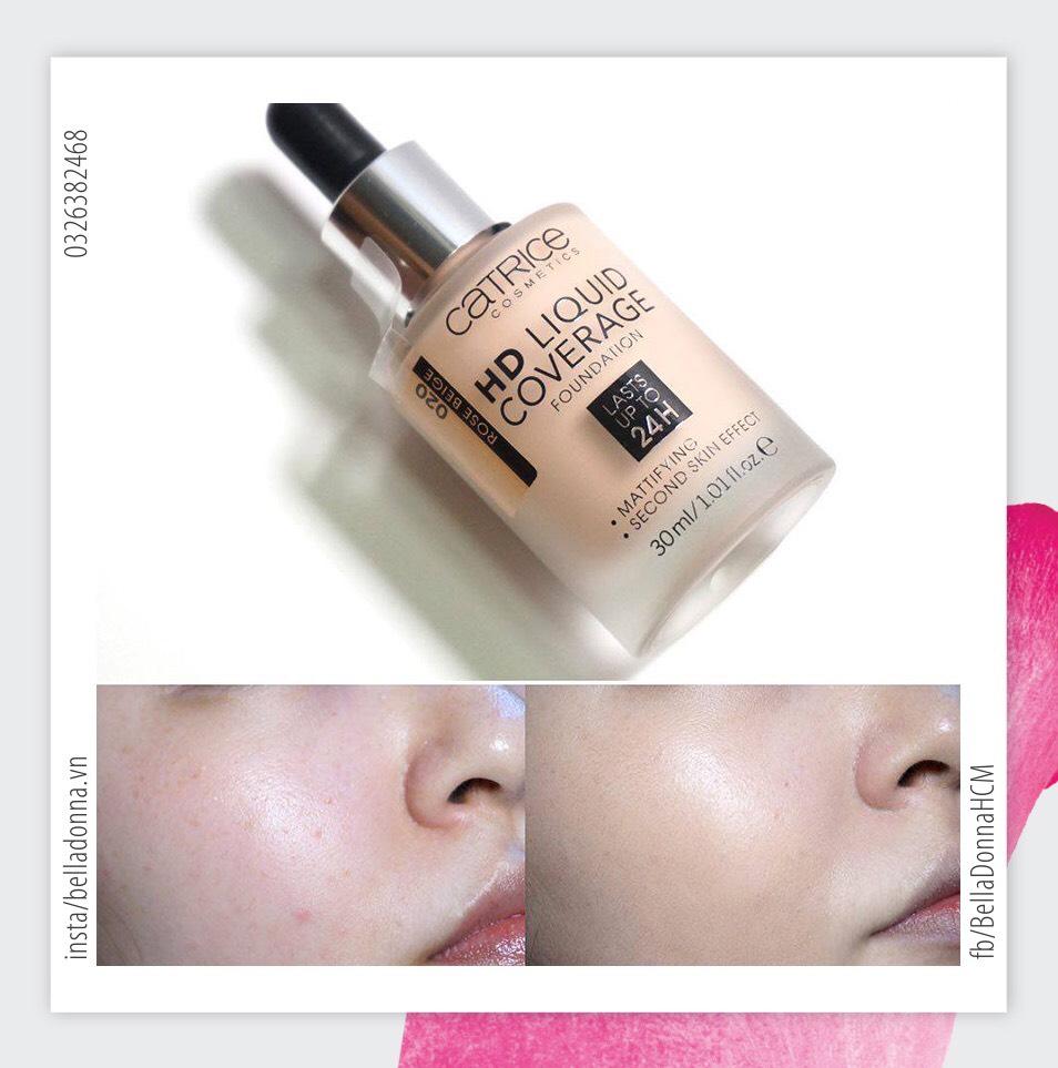 Kem Nền Che Phủ Hoàn Hảo Catrice Hd Liquid Coverage 30ml #010 Light Beige