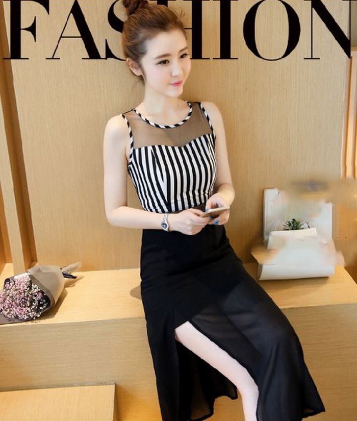 MYDU SALE | Đầm Sọc MS 150 Xẻ Đùi Gợi Cảm –  Phối Lưới Sang Chảnh, Tôn Dáng Chuẩn