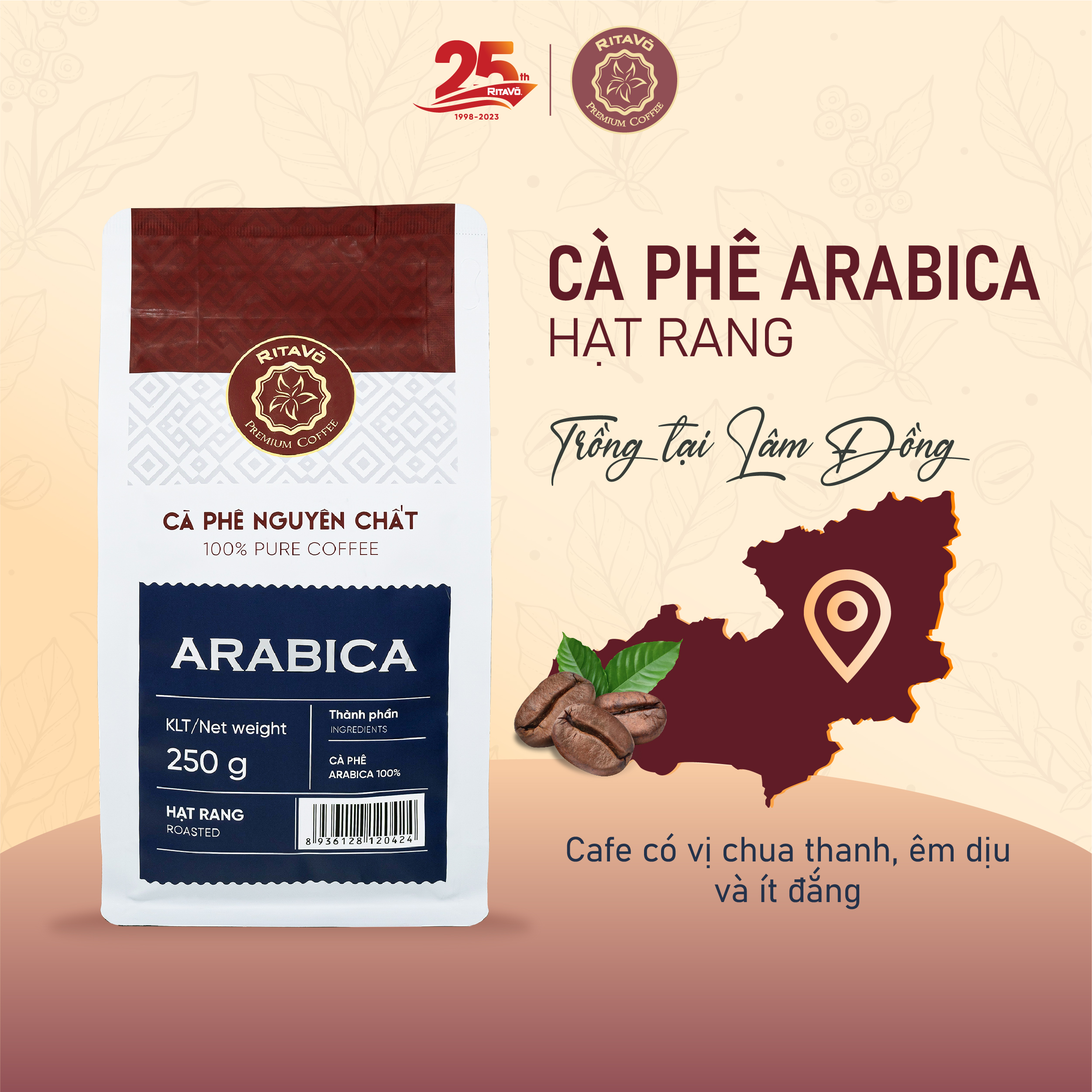 Cà phê hạt rang Rita Võ Cafe Arabica 500g