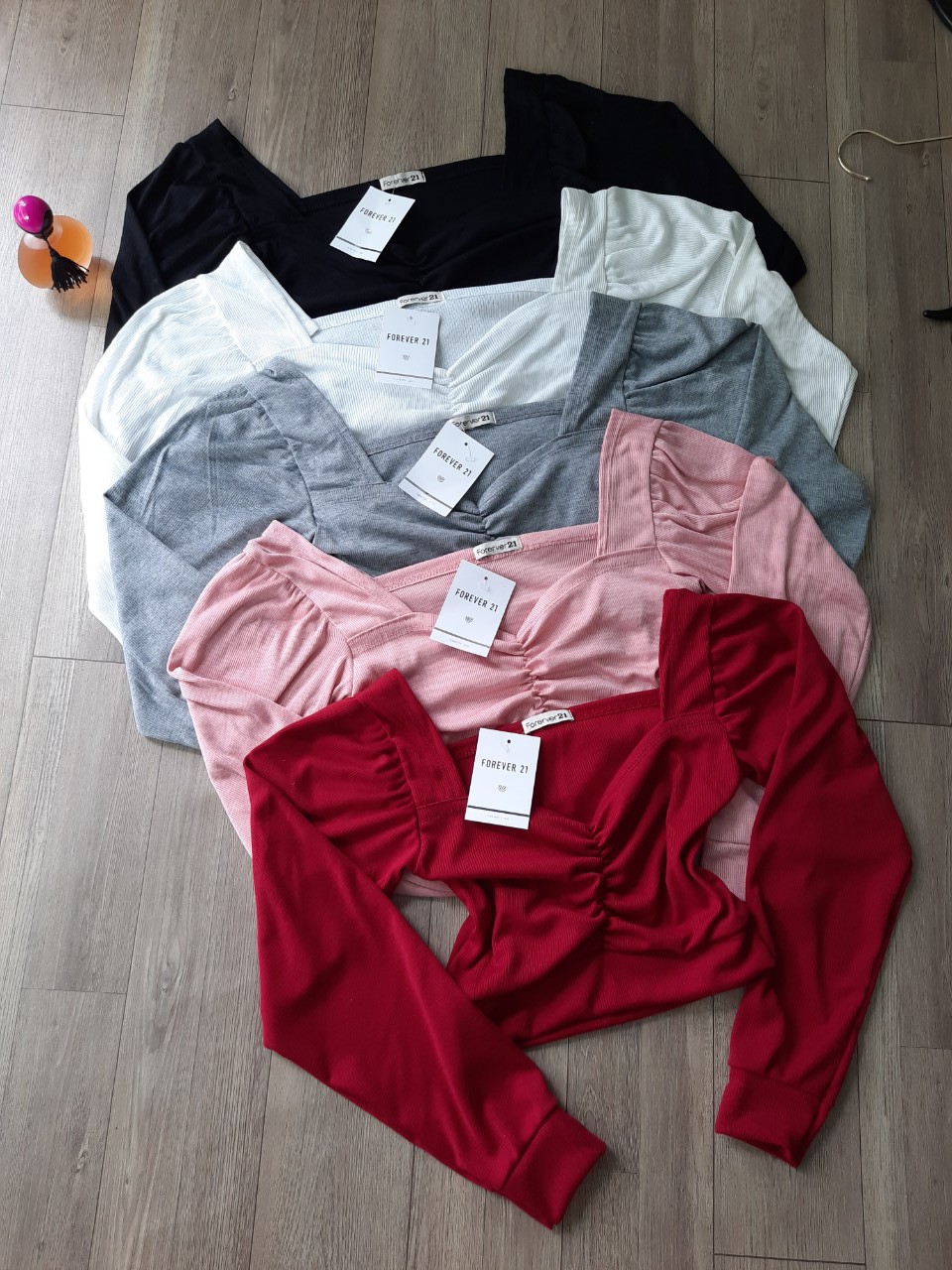 [HCM]ÁO CROPTOP TAY PHỒNG RÚT NGỰC