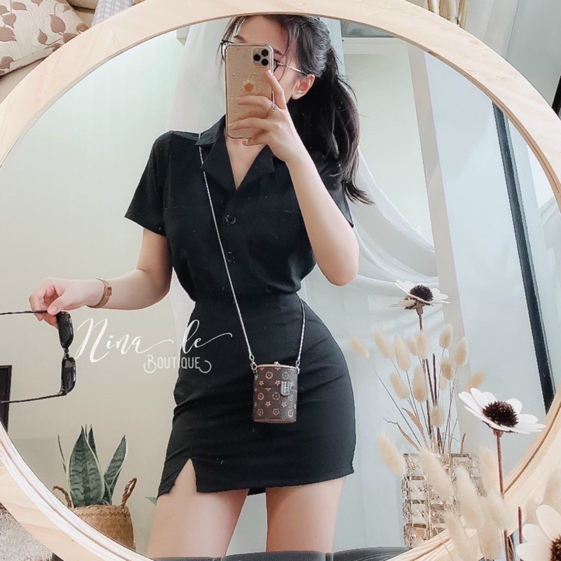 [HCM]Sét Sơ Mi + Váy Sẻ Đùi #Bigsize 60KG Đến 90KG