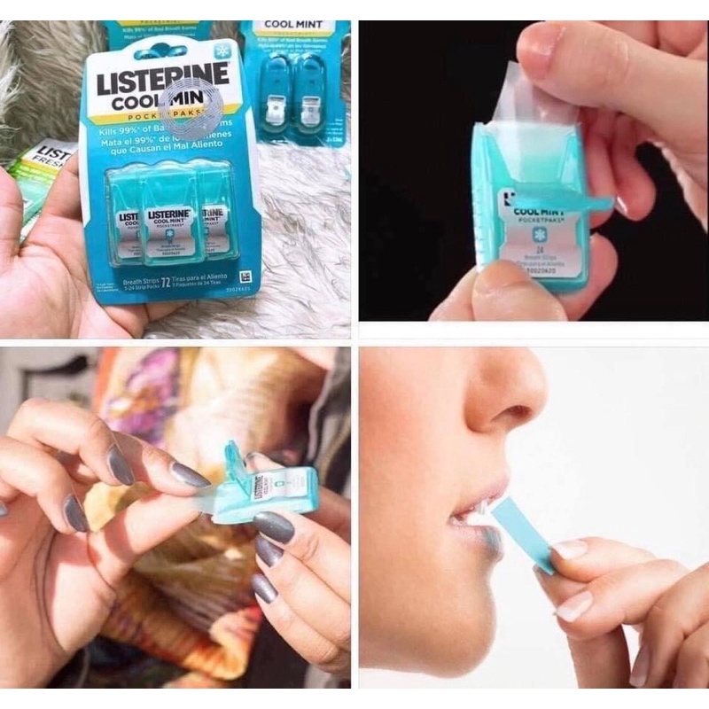 Miếng Ngậm Thơm Miệng Listerine Pocketpaks (Set 3 hộp -72 miếng)