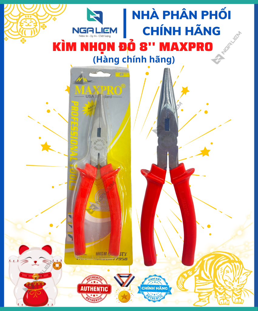 Needle-nose pliers red handle 8 ''Maxpro