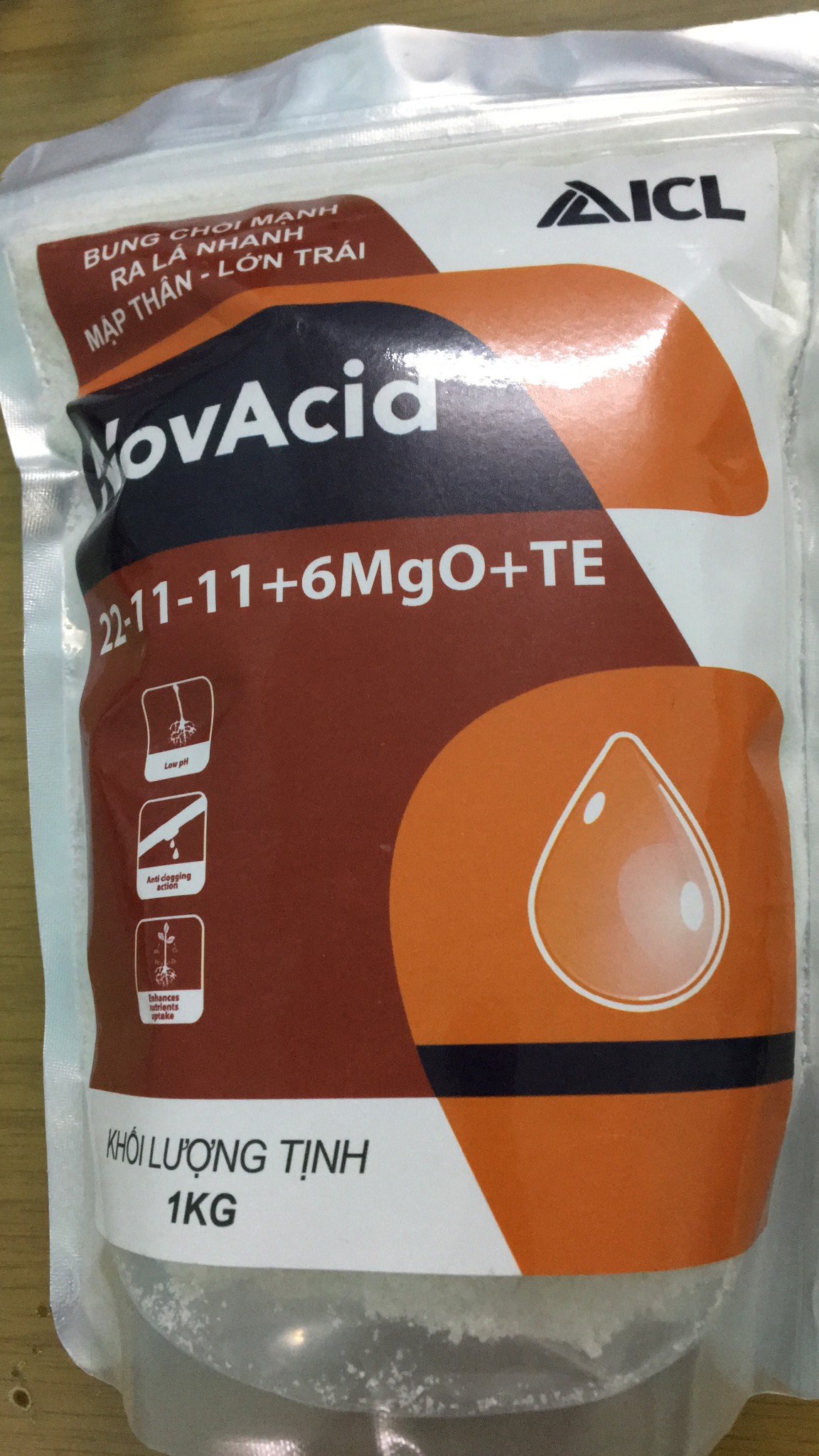 Phân bón hòa tan NovAcid 22-11-11+6MgO +Te túi 1kg