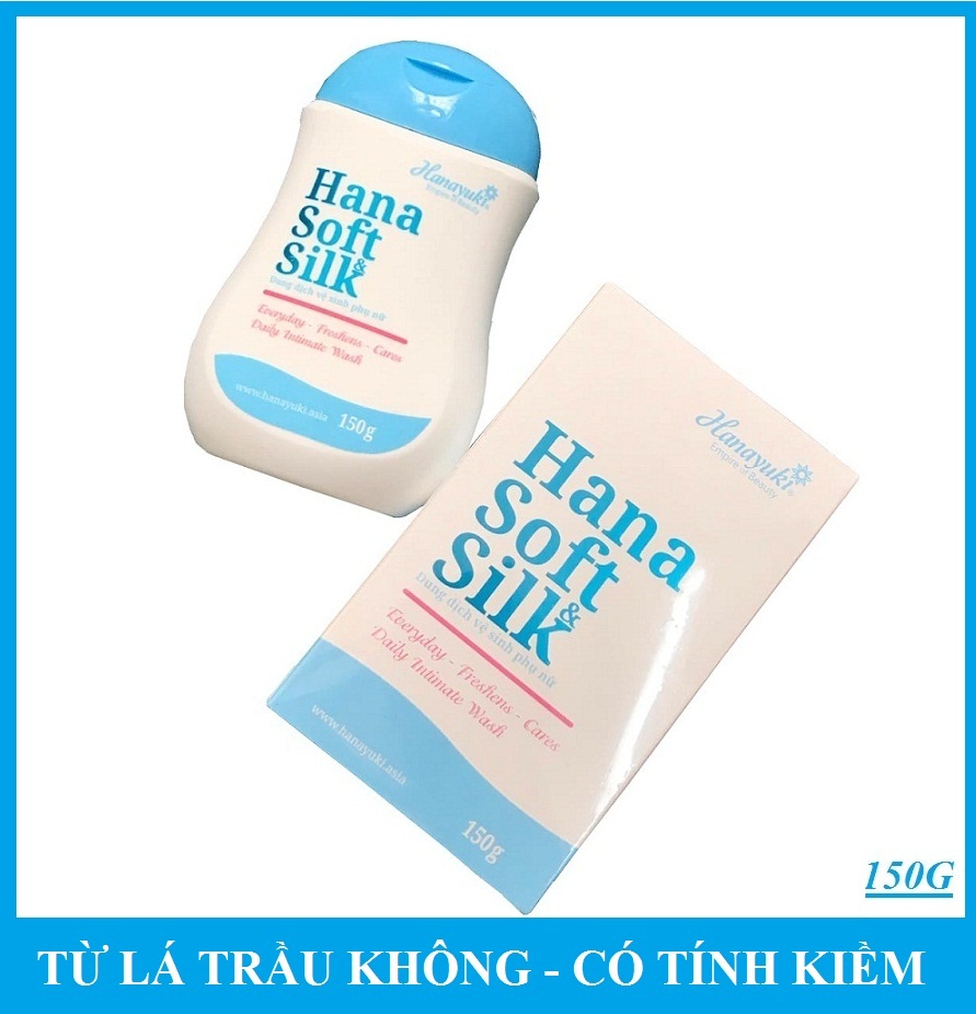 Dung dịch vệ sinh HANA SOFT SILK HANAYUKI chính hãng khử mùi hôi có tính kiềm chiếc xuất từ lá trầu không 150g