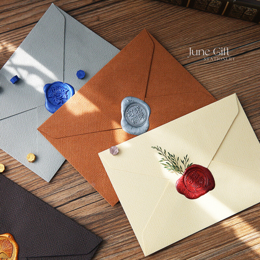Phong bì thư vân vải linen phong cách cổ điển