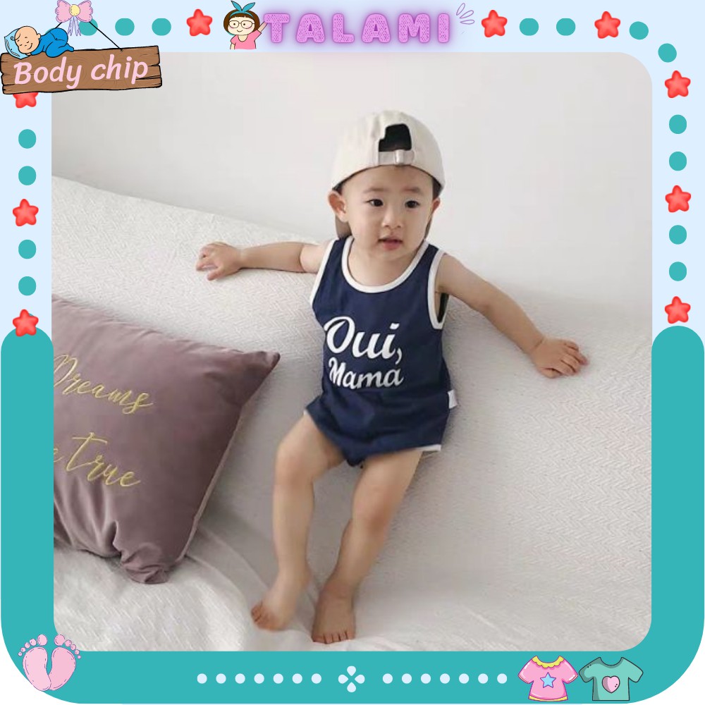Body chip sát nách chất cotton 4 chiều mỏng mịn mát cho bé sơ sinh -16kg