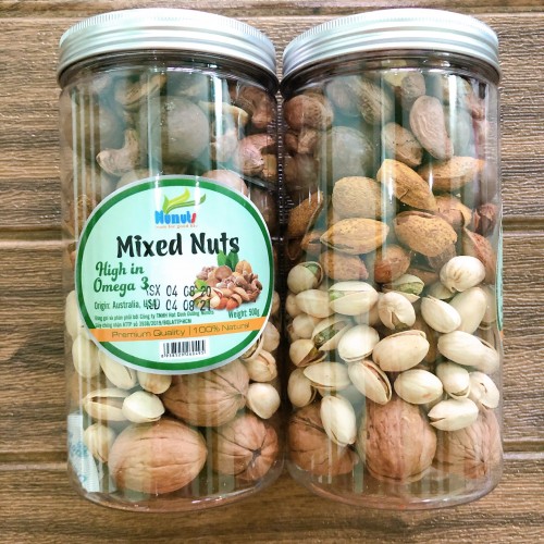 500Gr Mix 5- Mix 5 Hạt Còn Vỏ( Óc Chó Vàng Chandler, Hạnh Nhân Rang Bơ, Macca, Hạt Điều, Hạt Dẻ) - Tặng Kèm Đồ Tách Vỏ - Mix Hạt Dinh Dưỡng, Tăng Cường Vitamin, Tốt Cho Bà Bầu