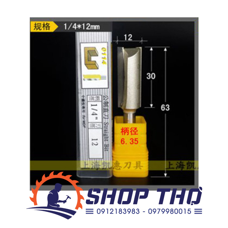 Mũi phay đánh rãnh arden 0114 cốt 6.35 từ 3-15mm