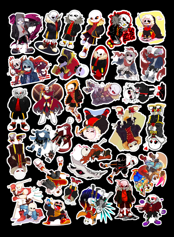 Set 30 Sticker sans (underfell)
