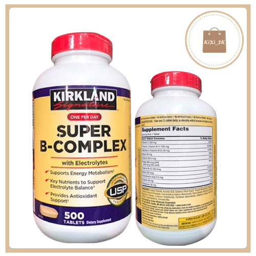 Viên uống bổ sung vitamin B tổng hợp super B-Complex Kirkland