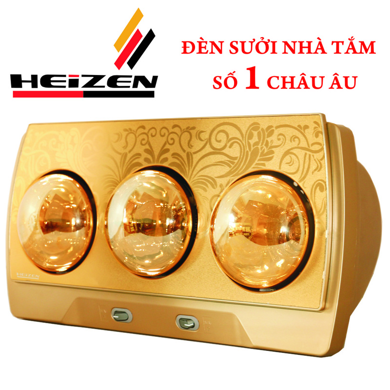 Đèn sưởi nhà tắm 3 bóng Heizen HE-3B (Vàng)