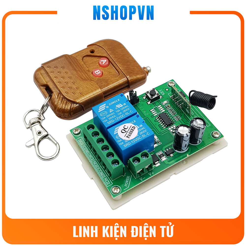 Bộ điều khiển relay 2 kênh học lệnh 315mhz 12vdc