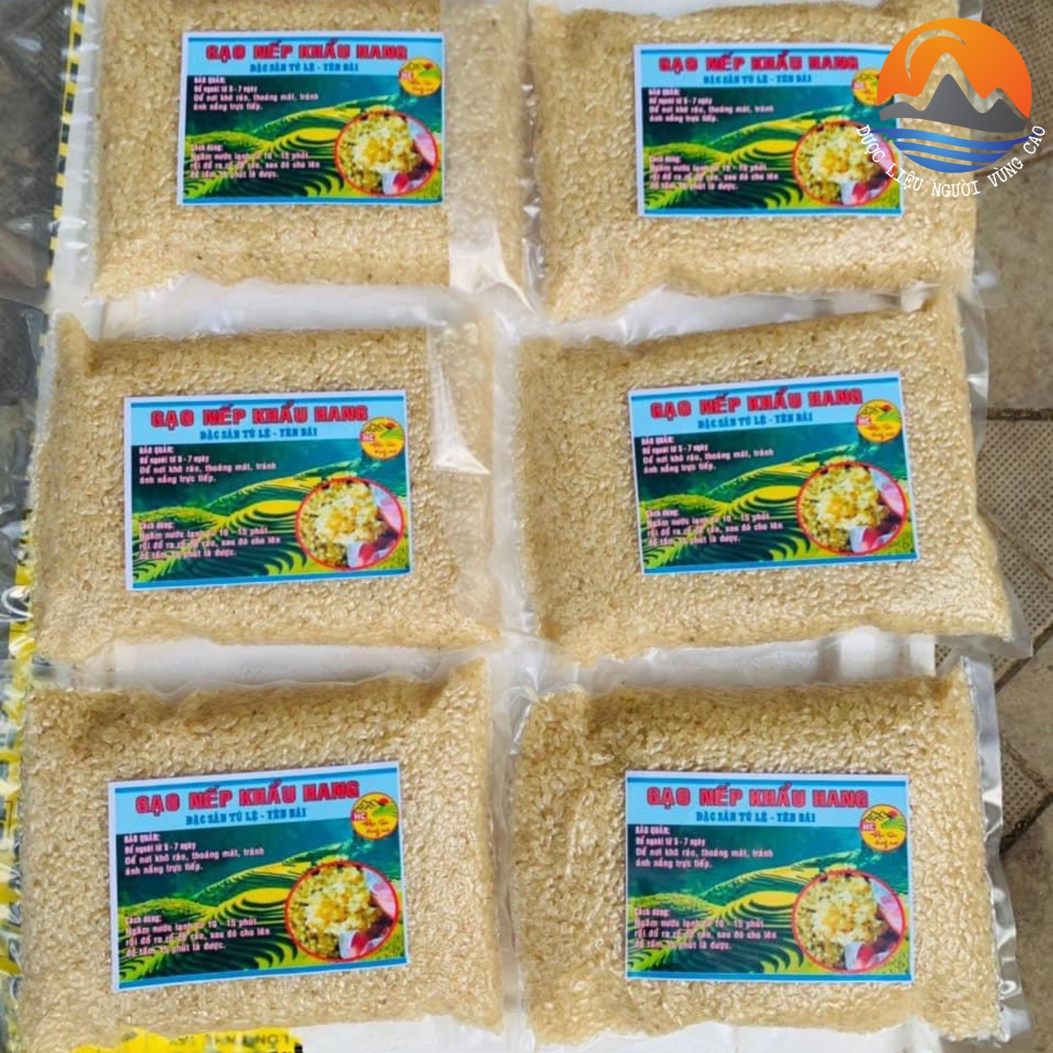 Gạo nếp Khẩu Hang thượng hạng, đặc sản Tú Lệ - Yên Bái . Đặc sản Tây Bắc gạo nếp Tú Lệ, gạo nếp nương Điện Biên