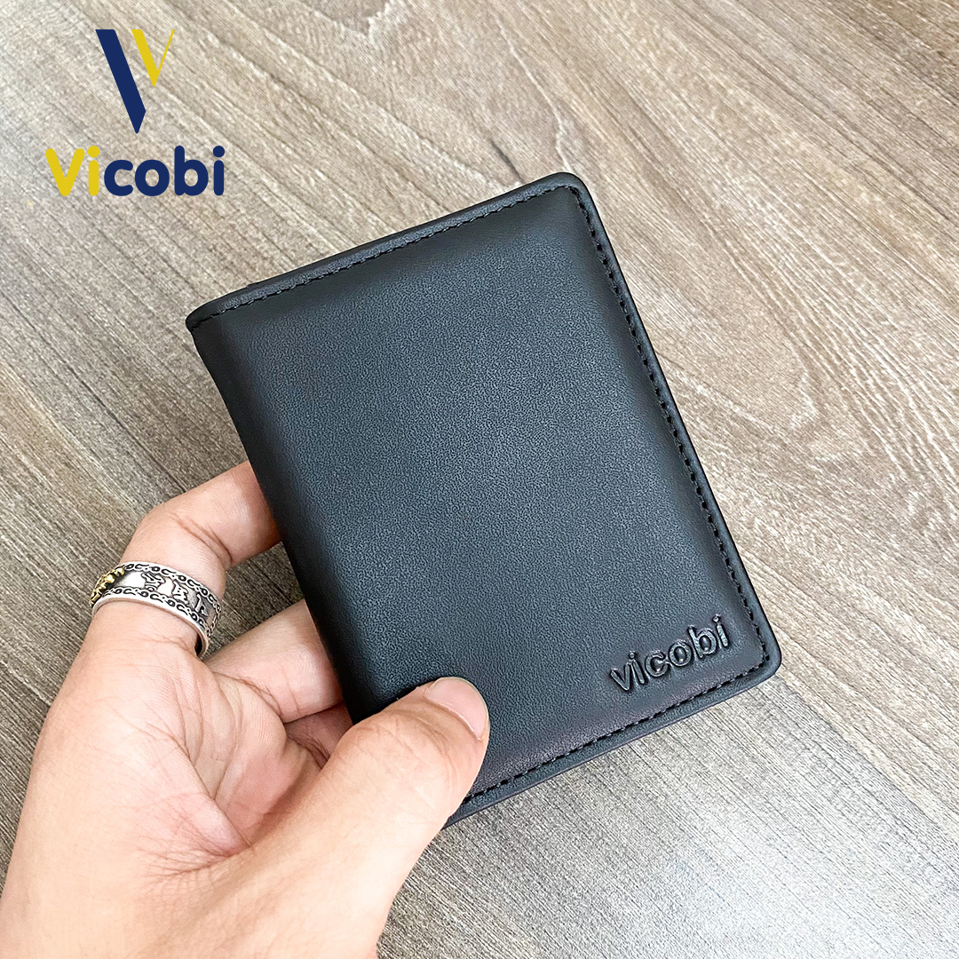 Male wallet cowhide Vicobi M55, line wallet stand compact made in Vietnam