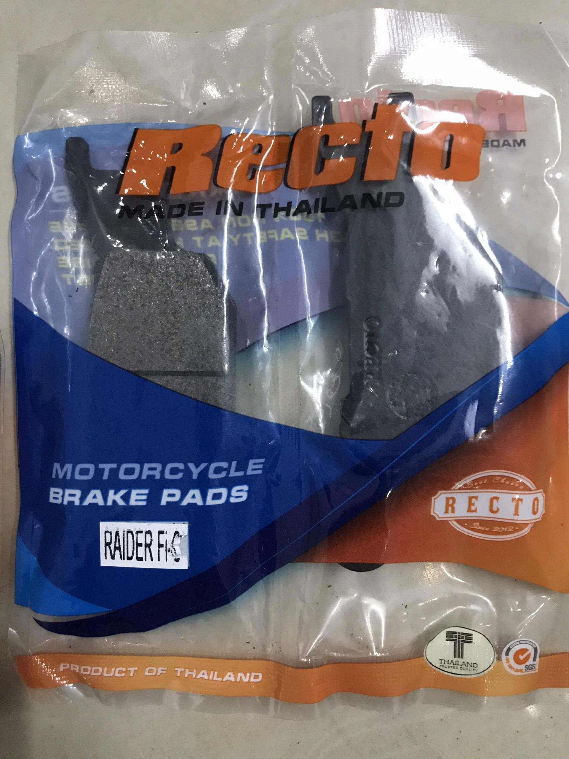 Bộ bố thắng đĩa sau Recto cho Raider FI (má phanh)