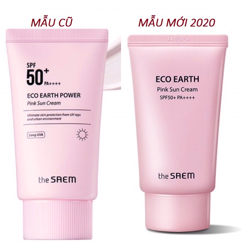 [HCM]Kem chống nắng The SAEM Eco Earth Power Sun Cream (Màu Hồng) nhập khẩu
