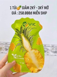 Kẹo dứa giảm cân VIC Organic - Giảm cân dứa - Mẫu mới 2021 - Gói 7 viên Chính hãng thumbnail