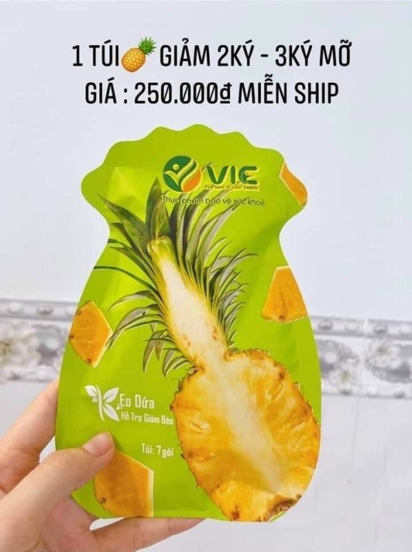 Kẹo dứa giảm cân VIC Organic - Giảm cân dứa - Mẫu mới 2021 - Gói 7 viên Chính hãng