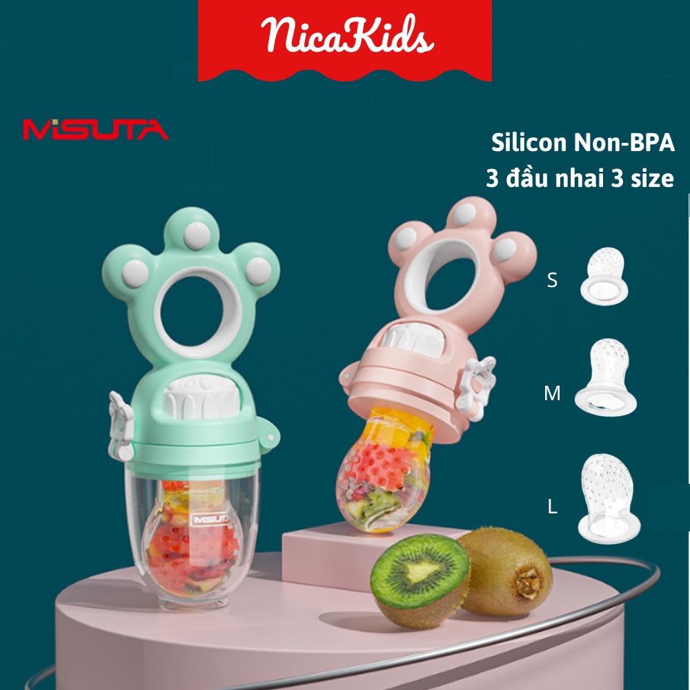 Túi nhai ăn dặm cho bé Misuta silicon cao cấp, không BPA