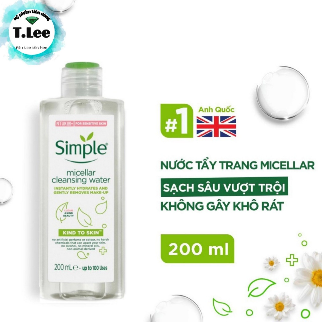 Nước Tẩy Trang Simple Micellar Cleansing Water 200ml